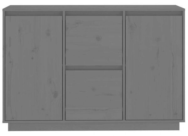 VidaXL szürke tömör fenyőfa tálalószekrény 111 x 34 x 75 cm