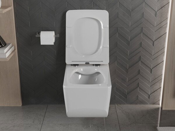 Mexen Vera Rimless WC csésze lassan záródó slim duroplast üléssel, fehér - 30164000
