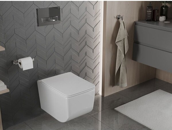 Mexen Vera Rimless WC csésze lassan záródó slim duroplast üléssel, fehér - 30164000