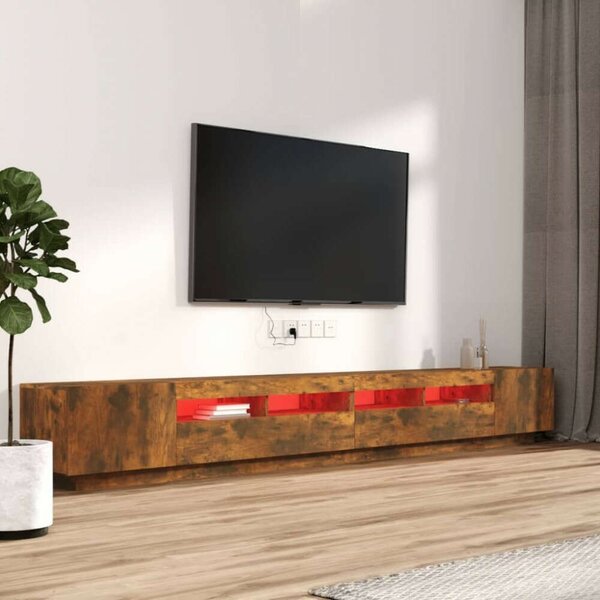 VidaXL LED-es TV Szekrény Szett - Füstös Tölgy - 3 részes