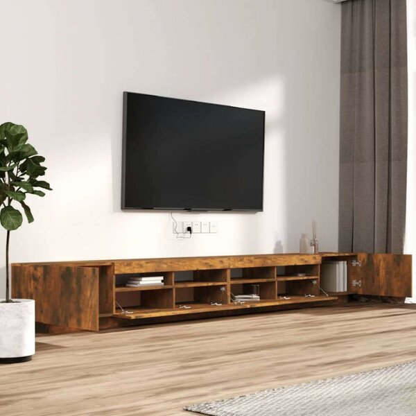 VidaXL LED-es TV Szekrény Szett - Füstös Tölgy - 3 részes