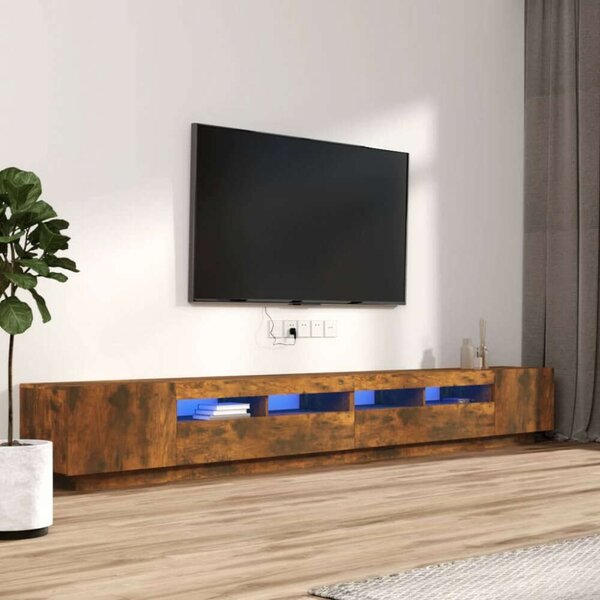 VidaXL LED-es TV Szekrény Szett - Füstös Tölgy - 3 részes