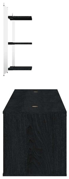 VIDAXL Fürdőszoba Szekrénygarnitúra - Fekete Fa - 180cm