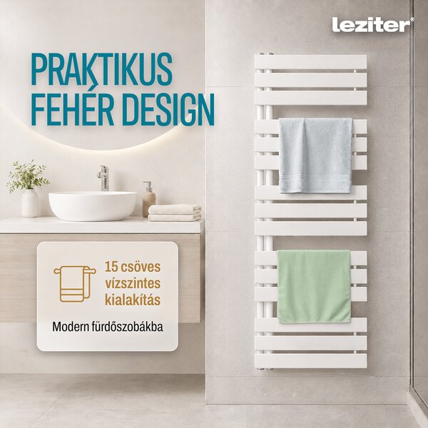 Solaro Design törölközőszárító radiátor 1400x500 mm fehér