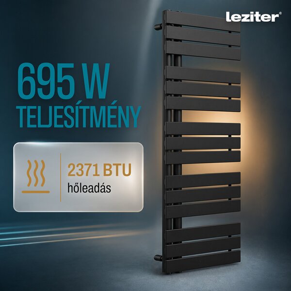 Solaro Design törölközőszárító radiátor 1400x500 mm fekete