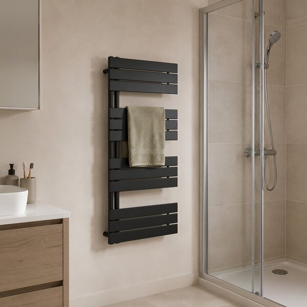 Solaro Design törölközőszárító radiátor 1200x600 mm fekete