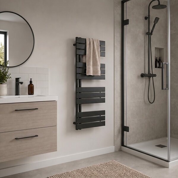 Solaro Design törölközőszárító radiátor 1200x500 mm fekete