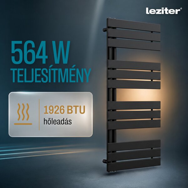 Solaro Design törölközőszárító radiátor 1200x500 mm fekete