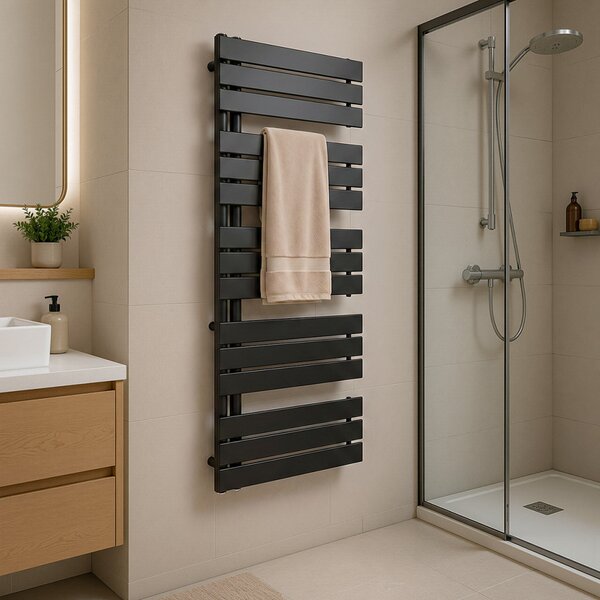Solaro Design törölközőszárító radiátor 1400x600 mm fekete