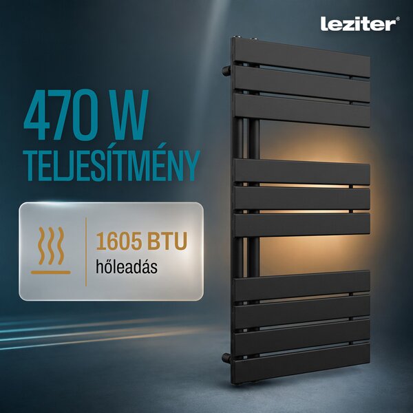 Solaro Design törölközőszárító radiátor 1000x500 mm fekete