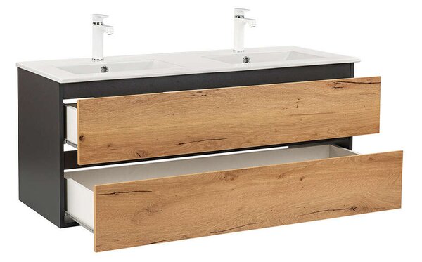Vario Forte Mosdószekrény - 120 cm - Antracit-Tölgy