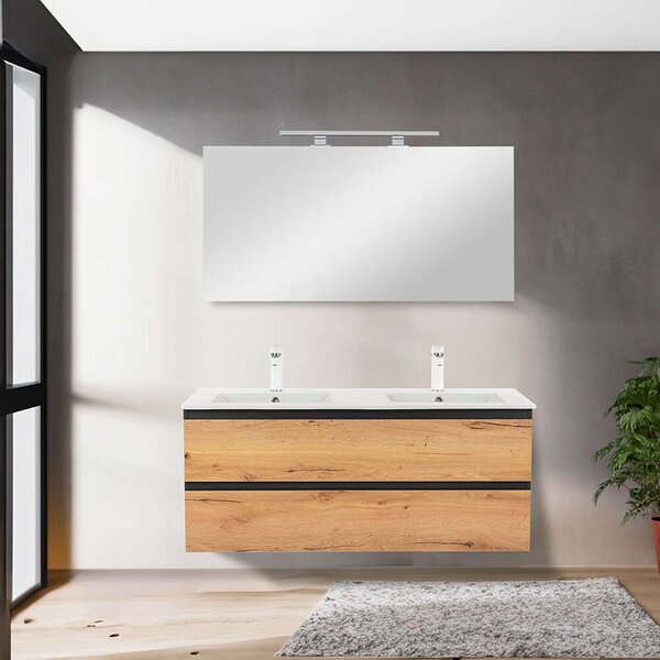 Vario Forte Mosdószekrény - 120 cm - Antracit-Tölgy