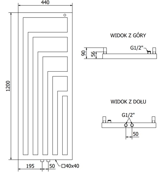 Mexen Alaska, fűtőelem 1216x440 mm, 549 W, fehér, W205-1216-440-00-20