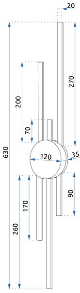 Fali lámpa LED APP1437-W BLACK GOLD
