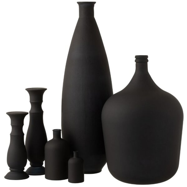 Matt fekete üvegváza J-line Olivius 56 cm