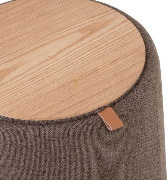 Barna szövet széklet J-line Venij 45 cm tárolóhellyel