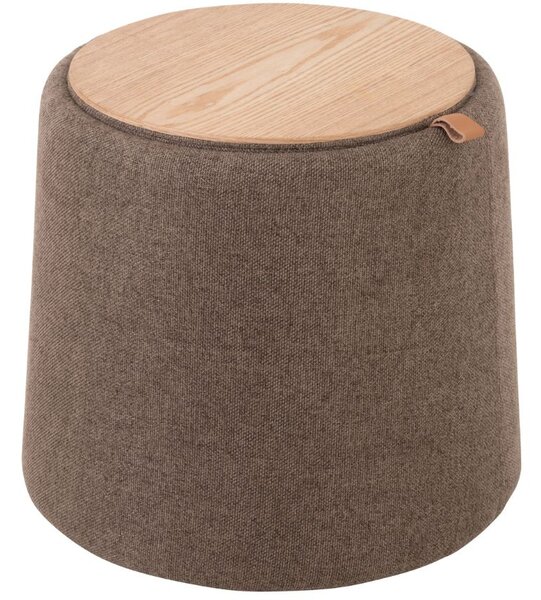Barna szövet széklet J-line Venij 45 cm tárolóhellyel