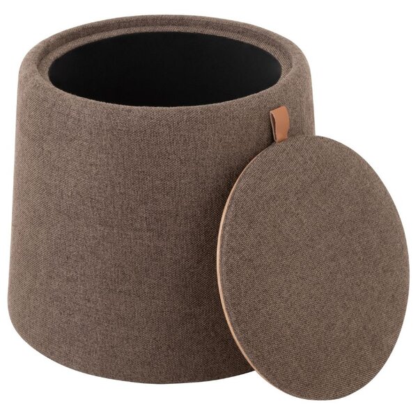 Barna szövet széklet J-line Venij 45 cm tárolóhellyel