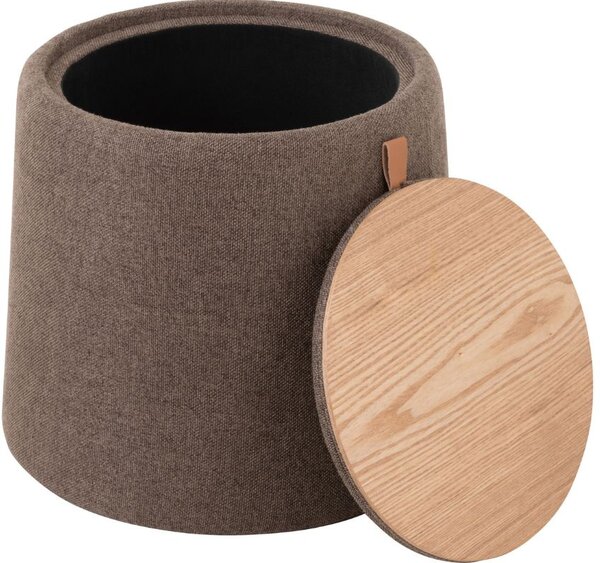 Barna szövet széklet J-line Venij 45 cm tárolóhellyel