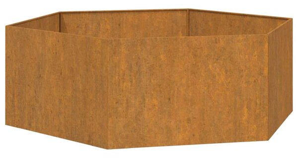 Corten Acél Növénytartó - Hatlapú - 120x120x45 cm