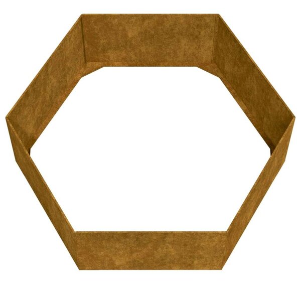 Corten Acél Növénytartó - Hatlapú - 120x120x45 cm