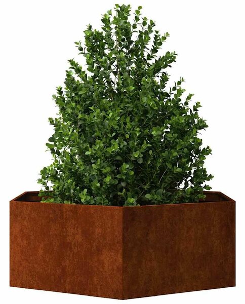 Corten Acél Növénytartó - Hatlapú - 120x120x45 cm