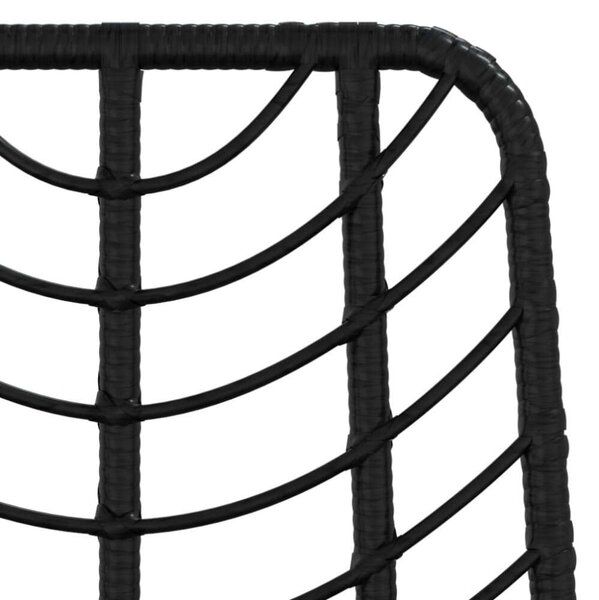 VidaXL Két Darab Bárszék - Fekete Rattan - 45x56x103,5 cm
