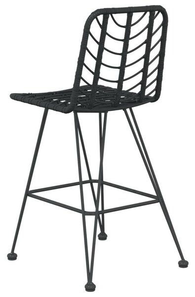VidaXL Két Darab Bárszék - Fekete Rattan - 45x56x103,5 cm