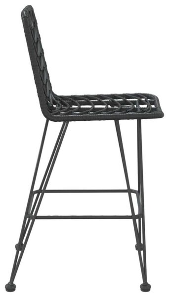 VidaXL Két Darab Bárszék - Fekete Rattan - 45x56x103,5 cm