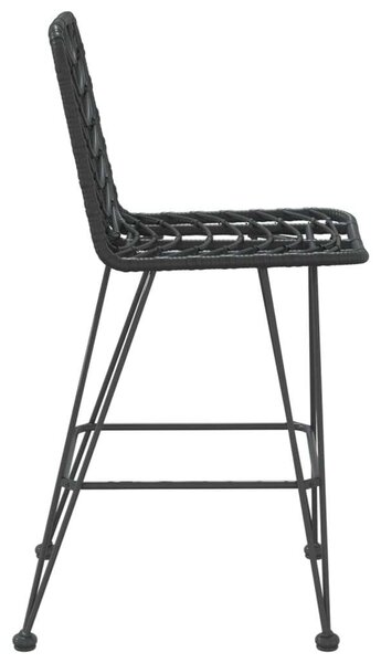 VidaXL Két Darab Bárszék - Fekete Rattan - 45x56x103,5 cm