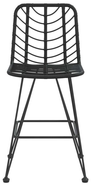 VidaXL Két Darab Bárszék - Fekete Rattan - 45x56x103,5 cm