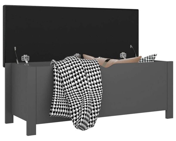 VidaXL szürke forgácslap tárolódoboz párnával 105 x 40 x 45 cm