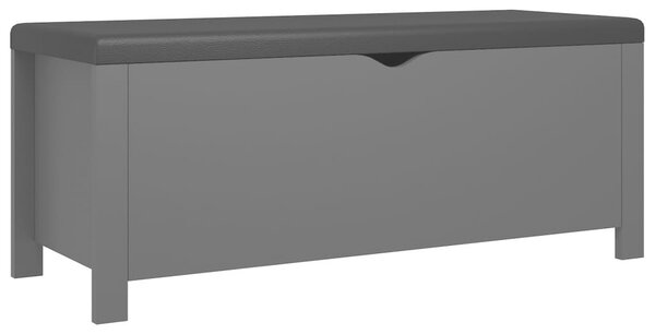 VidaXL szürke forgácslap tárolódoboz párnával 105 x 40 x 45 cm