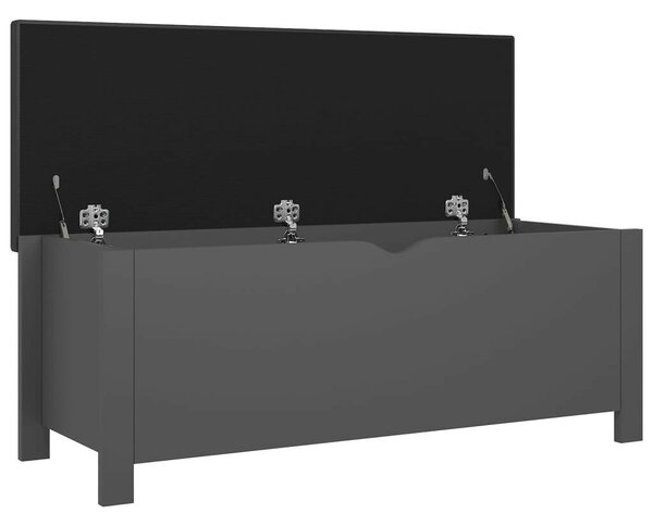 VidaXL szürke forgácslap tárolódoboz párnával 105 x 40 x 45 cm