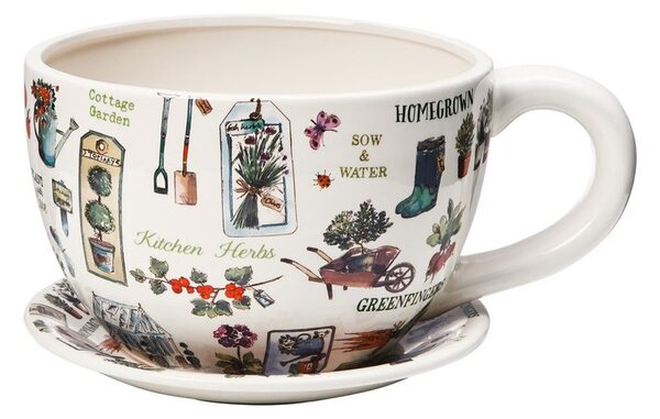 PLANT A CUP csésze alakú kaspó, kertész mintás