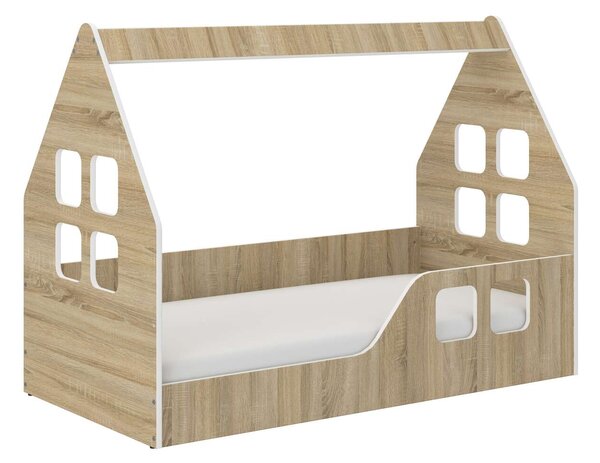 Montessori HÁZIKÓ gyerekágy SONOMA 140x70cm - ajándék matraccal - jobbos