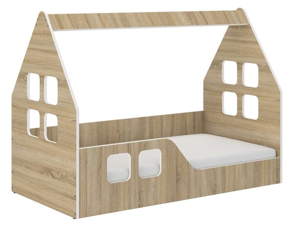 Montessori házikó típusú gyerekágy SONOMA 140x70cm - ajándék matraccal - balos