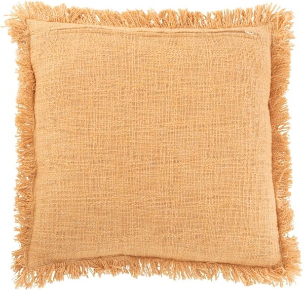 Mustársárga bársonypárna J-line Finnie 49 x 49 cm