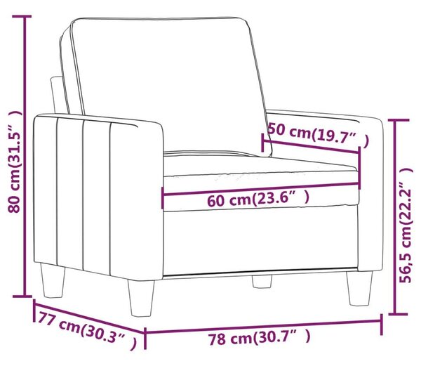 VidaXL Sárga Szövet Fotel - 60 cm