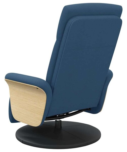 VidaXL kék szövet dönthető fotel lábtartóval