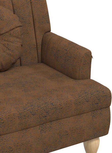 VidaXL barna műbőr pad párnákkal 113x64,5x75,5 cm