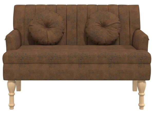 VidaXL barna műbőr pad párnákkal 113x64,5x75,5 cm
