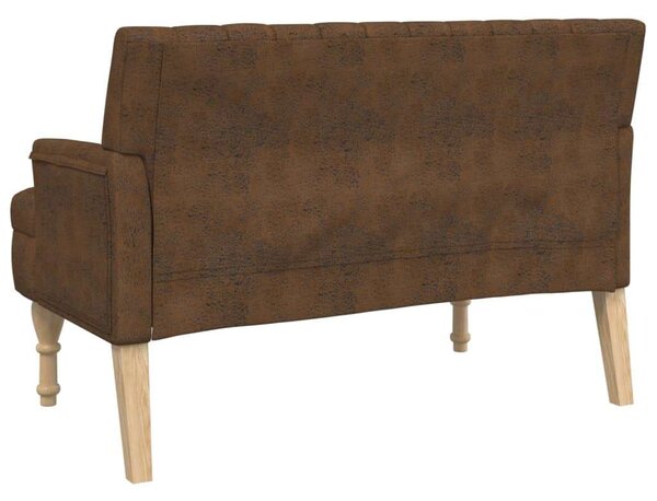 VidaXL barna műbőr pad párnákkal 113x64,5x75,5 cm