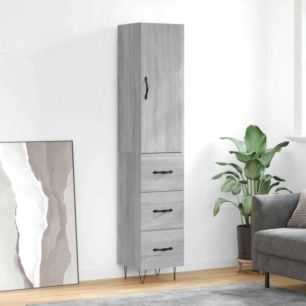 VidaXL Fa Magasszekrény - Szürke Sonoma - 34,5x34x180 cm