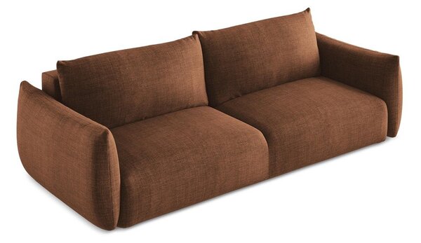 Terrakotta színű kinyitható kanapé 230 cm Leila – Makamii