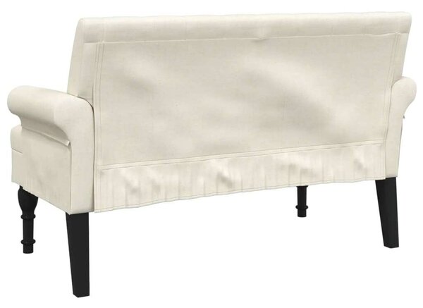 VidaXL vászonszínű szövet pad háttámlával 120 x 62 x 75,5 cm