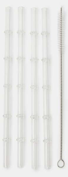 Sinsay - Üveg szívószál készlet tisztítókefével 5 pack - clear