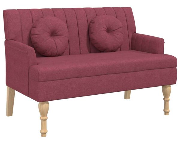 VidaXL bordó szövetpad párnákkal 113x64,5x75,5 cm