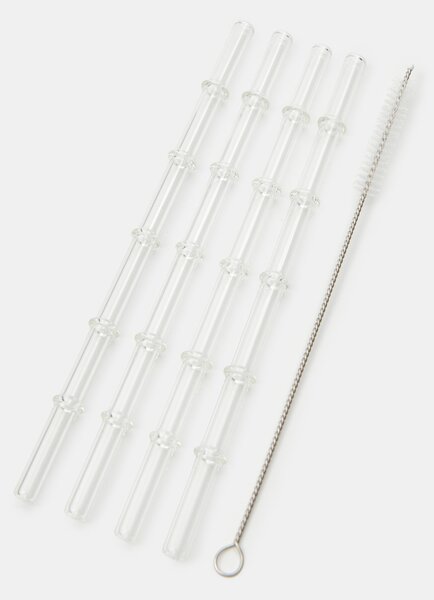 Sinsay - Üveg szívószál készlet tisztítókefével 5 pack - clear