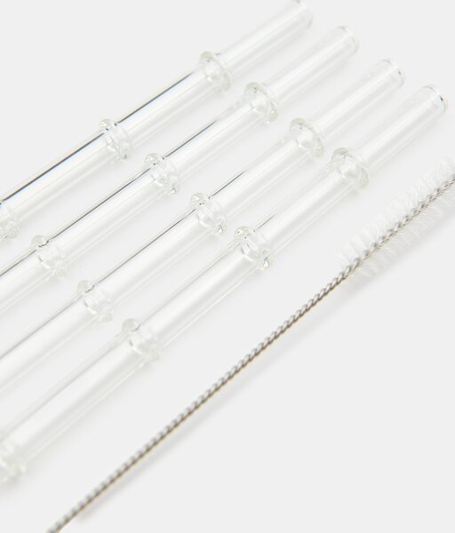 Sinsay - Üveg szívószál készlet tisztítókefével 5 pack - clear